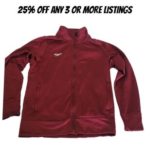 Speedo Women's Burgundy Utility Jacket Zip Up Pockets Fleece Athletic Sport